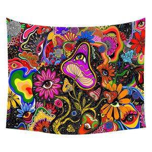 Tapestries Halloween Mushroom Tapestry Unieke slaapkamer Wanddecoraties Kleurrijke feestbenodigdheden Huisdecoratie voor hometapestries