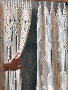 Tapestries handgeweven bohemia macrame katoenen deur raam gordijn tapijtwand hangende kunst bruiloft achtergrond decoratie