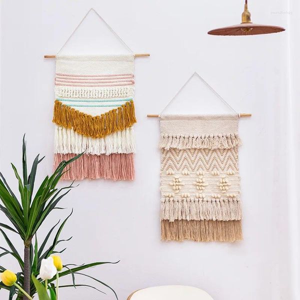 Tapices Hecho a mano Boho Tapiz Geométrico Macrame Manta colgante Nórdico Hogar Decoración de la habitación Accesorios Estética Arte de la pared Decoración