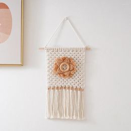 Tapisseries faites à la main Boho Tapestry Macrame Floral Hanging Couverture Nordic Home Kids Room Decoration Aesthetic Wall Art Nursery Decor