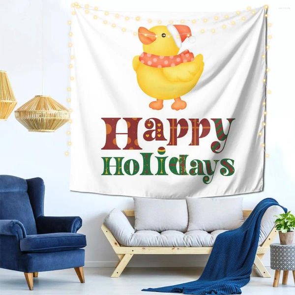 Tapisseries joyeuses fêtes - Duck the halls with joy wall décor tapissery modern décorative gift polyester délicat