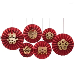 Tapestries Happy Wedding Supplies Paper Fan Decoratie Valentijnsdag Party Chinese stijl