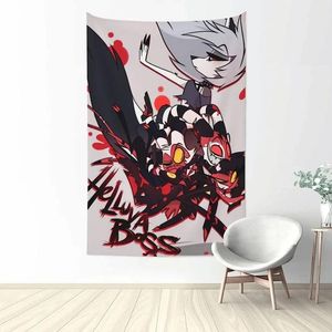 Tapisseries hazbin el anime tapissery mur suspendu art maison chambre salon décoration de dortoir 3D affiche d'impression