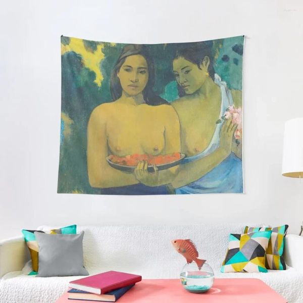 Tapstances HD Two Tahitian by Gauguin Haute définition Tapestry Home Decor Aesthetic Things to décorer la pièce