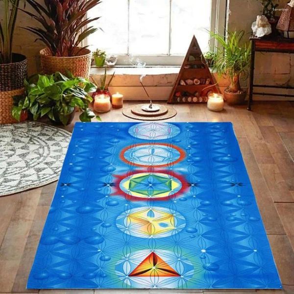 Tapisseries décoration intérieure portable 7 chakra imprimé en plein air pique-nique tapis de yoga tapis de plage serviette