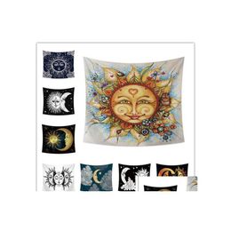 Tapisseries Décoration De La Maison Tenture Murale Tapisserie Soleil Lune Visage Impression Nappe Drap De Lit Serviette De Plage Articles De Fête De Mariage P O Dhld3