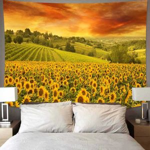 Tapisseries Huatian Oil Painting Tapestry Bohemian Garden Decorative Mur Home Decoration Forthat