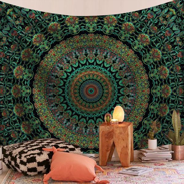 Tapisseries India Mandala Tapestry mur suspendu boho décor wall tissu tapestries psychédélique hippie lune tapisserie de tapisserie mural mandala 230812
