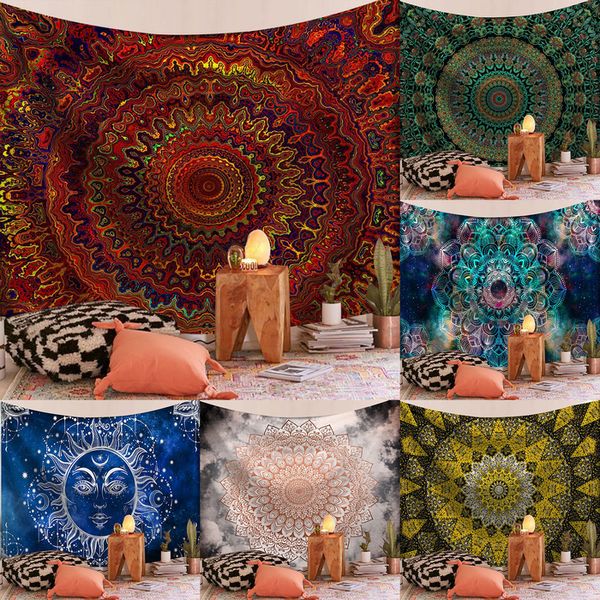 Tapisseries Indien Mandala Tapisserie Tenture Murale Plage De Sable Jeter Tapis Couverture Tente De Camping Matelas De Voyage Bohème Coussin De Couchage 230915