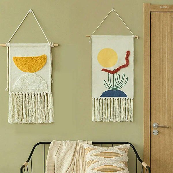 Tapices Ins Nordic Wall Hanging Tapestry Tassel Tabon tejido a mano Boho boho MacRame Arte Antecedentes Decoración del hogar