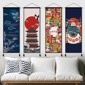 Tapisses tissu de style japonais suspendus photo de sushi restaurant taverne vivant salon de thé à thé décoration simple tapisserie simple