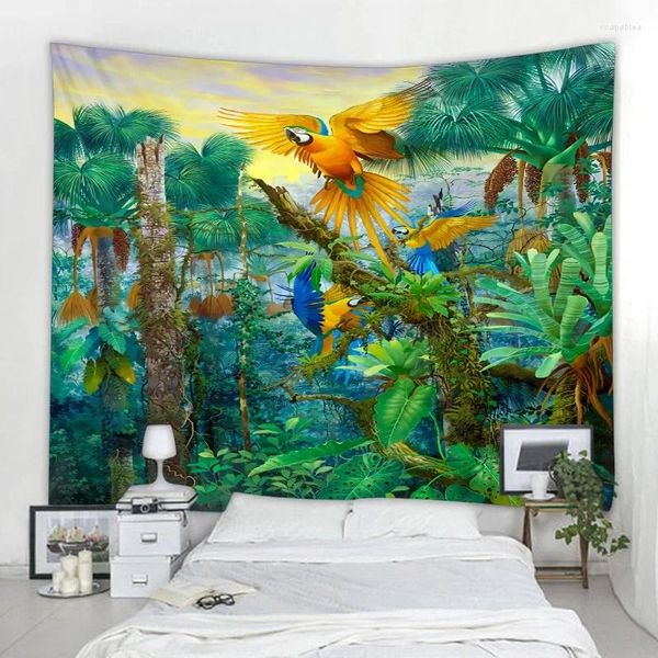 Tapisseries jungle plante tapisserie tropical de palmier fleurs de feuille à la maison MONNE MOUR BOHO HIPPIE SHEETS BEAC