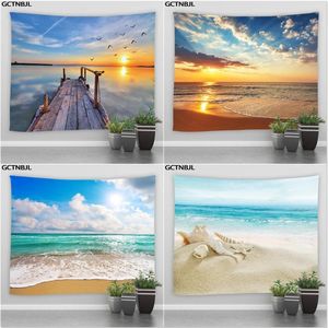 Tapestries landschap muur hangend tapijt Zee oceaan strand zonsondergang landschap hippie grote slaapkamer woonkamer huis tafelkleed decor