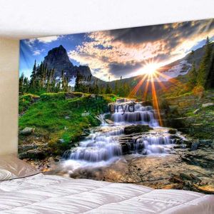 Tapisseries paysage cascade grande tapisserie esthétique décoration de salle tenture murale bohème hippie maison fondvaiduryd