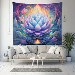 Tapisseries lavender lotus fleur mur tapisserie esthétique spiritual tissu art de méditation salle de méditation yoga studio décor