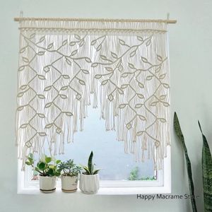 Tapisseries feuilles rideau de fenêtre macrame porte boho mur suspendue