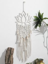 Tapisseries lotus macrame mur suspendu boho macrame de rêve receveur grand ornement artisanal pour dortoir de chambre à coucher pour chambre appartement décoration cadeau 231214