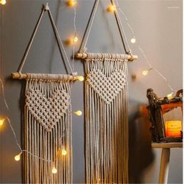 Tapices amor MacRame Wall Hanging Tapestry Handmaded Algodón tejido Nordic Boho Room Decoración del hogar Decoración de bodas