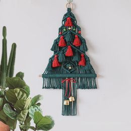 Tapisseries Macramé Arbre De Noël Boho Décoration Tenture Murale Tapisserie Glands Cloches Décor Bohème Tissé À La Main Pour Salon Enfants Cadeau 231101