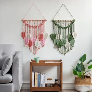 Tapisseries macrame leaf mur suspendu boho art décor de maison tapisserie 50x70cm