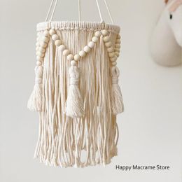 Tapestries Macrame Mobile Lampshade Nursery Tassel plafond Hangende bruiloft Decor Bohemian Boho Chandelier Decoratie