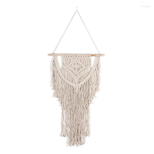 Tapices Macrame Colgante de pared Tapiz de arte tejido a mano con borla - Boho Sala de estar Dormitorio Decoración de fondo