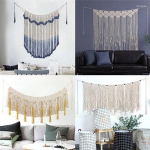 Tapestries macrame muur hangende handgemaakt geweven tapijt grote katoenen boho bruiloft achtergrond decoratie voor woonkamer