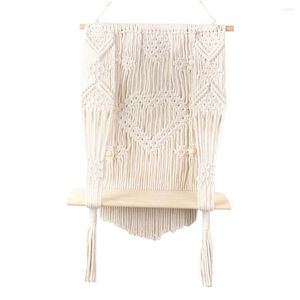 Tapestries macrame muur hangende plank handgemaakte organisator voor thuisopslag keuken woonkamer