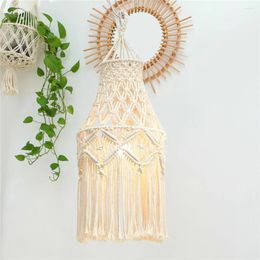 Wandtapijten Macrame Geweven Tapijt Lampenkap Boho Hangende Lampafdekking Plafond Hanglamp Voor Thuiskantoor Kroonluchters Decoratief