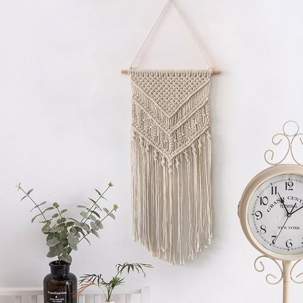 Tapices Macrame Tejido Colgante de pared Boho Chic Bohemio Hogar Geométrico Arte Decoración Hermoso Apartamento Dormitorio Decoración de la habitación WF1027