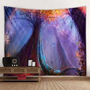 Tapisses Magic Forest Tapestry Wall Decoration Couverture Bohemian Hippie Witchcraft Child's Room Tissu de chambre