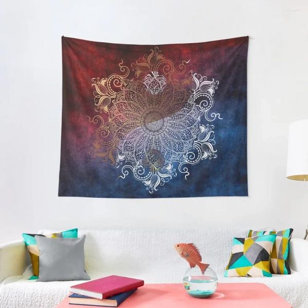 Tapisseries Mandala - Fire Ice Yang Version Tapestry Cute Decor Room Decorating esthétique