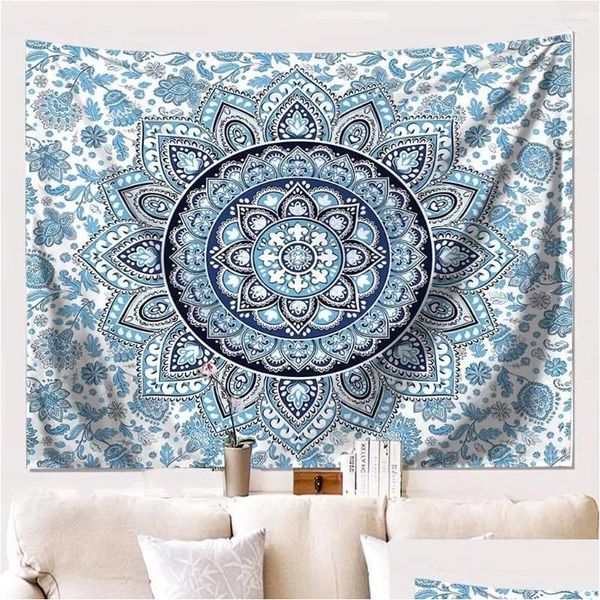 Tapisseries Mandala Fleur Tapisserie Tenture Murale Sandy Beach Jeter Tapis Couverture Cam Tente Matelas De Voyage Bohème Drop Livraison Maison Ga Dhjkk