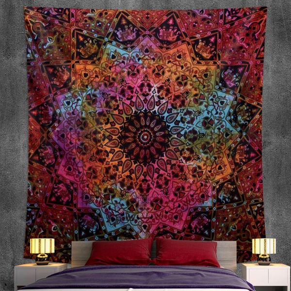 Tapisseries Mandala décoration de la maison tapisserie scène Hippie bohème feuille tapis de Yoga canapé couverture