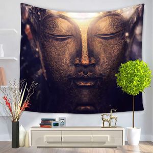 Tapestries Mandala Tapestry Figuur van Boeddha Gedrukte Muur Opknoping Beach Throw Mat Hippie Bedspread Yoga Deken