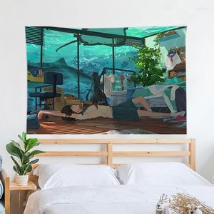 Tapestries Manga Girl Decor For Room Decors Aesthetic PO Paper on the Wall Tapestry Slaapkamer Decoratie Home Decorations Art