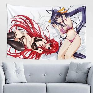 Tapestries Manga Highschool DXD RIAS AKENO TAPSTRY Wall Hanging For Home Party Room Art Decoration 60 40 Inch