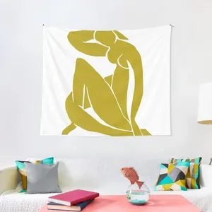 Tapisseries Matisse découpe la figure n ° 2 décoration de la salle de tapisserie jaune moutarde
