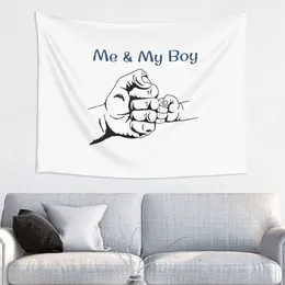 Tapestries Me My Boy Fist Bump Tapestry Wall Hanging Print Polyester Fathers Day Fantasy Deken Room Decor Yoga Mat