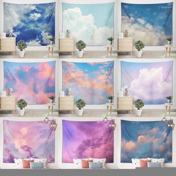 Tapisseries nuages mélodieux Art tapisserie tenture murale artiste vivant couvre-lit serviette de plage Hippie chambre dortoir décoration