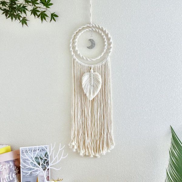 Tapices Luna macramé colgante de pared atrapasueños bohemio decoración del hogar niñas niños guardería adorno de Navidad decoración regalos