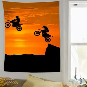 Tapisseries moto-cycle coucher motocycliste croix moteur sport racing dérive tapisserie pending room art décoration fond de chambre