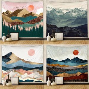 Tapisseries Mountain Tapestry Room Decorative Wall Clots Ins Wind Hanging Fond Home Bohemian