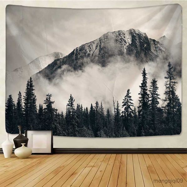 Tapisseries Montagnes Tapisserie Ciel Étoilé Tenture Étoile Étoiles Feuille Village Dortoir Décor Couverture 130 Cm Tissé Personnalisé R230710