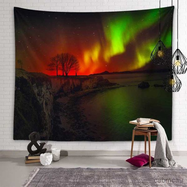 Tapices Espacio misterioso Planeta estrellado Tapiz Maravilloso Aurora Arte de la pared Tapiz Dormitorio Decoración estética Dormitorio Decoración del hogar