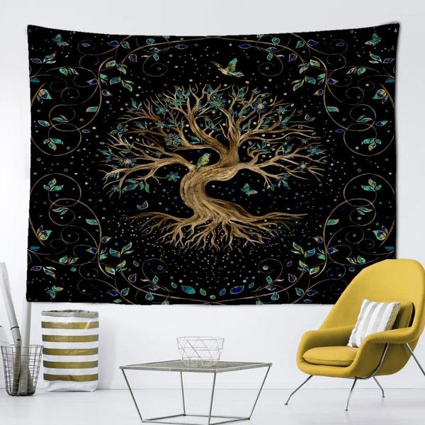 Tapices misteriosos árboles de vida decoración casera tapiz mandala escena pared sofa manta
