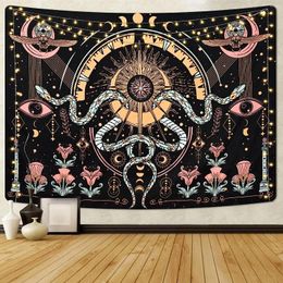 Tapisseries Mystic Moon Tapisserie Serpent Occulte Oeil Astrologie Hippie Boho pour Chambre Dortoir
