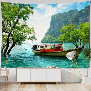 Wandtapijten Natuurlijk landschap Groot tapijt Strand Kokosnoot Stof Print Thuis Wanddecoratie Deken Bohemen Versier Yourvaiduryd