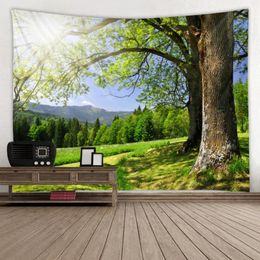 Tapestries Natuur Forest Wall Tapestry Hanging Carpet Tapisserie Indienne Murale Decor Doek voor slaapzaal