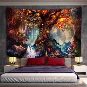 Tapestries Nieuwjaar Tapestry Kerstmisdecoratie Bosdecor Large Wall Hanging Nature Tapestries Hippie Home Decor R230812